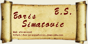 Boris Simatović vizit kartica